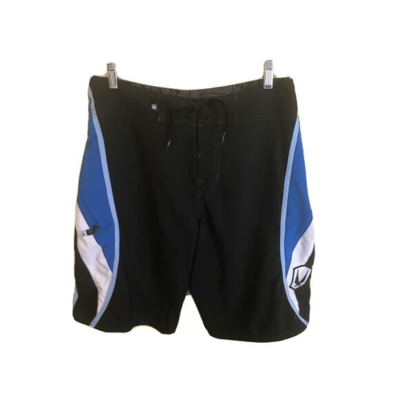 30 Redsand 1 Zipper Pocket Mens Board Shorts Lace Front Blue Black - Picture 1 of 11